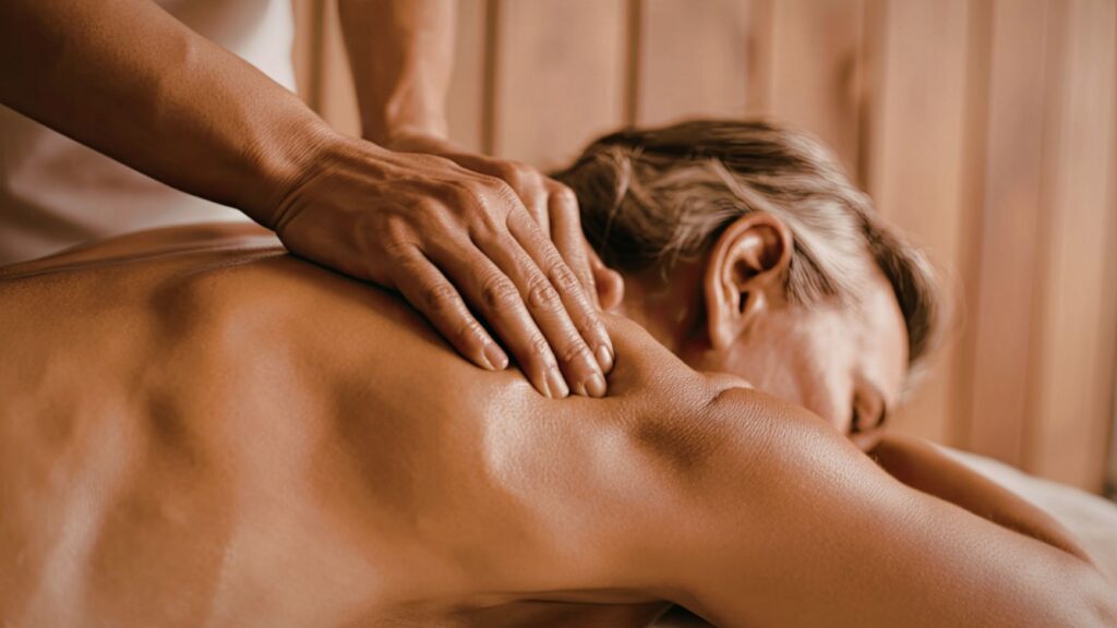 Relaksujący masaż po ciężkim tygodniu pracy.